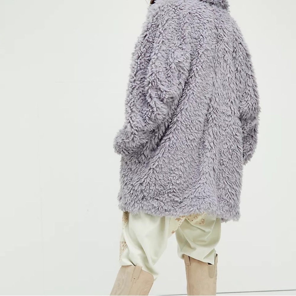 Free People Gray Teddy Jacket size S - Picture 7 of 9